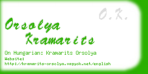 orsolya kramarits business card